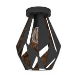 Eglo Plafonnier Carlton 1 Acier Noir Cuivre | IP20 - Convient pour 1x E27 